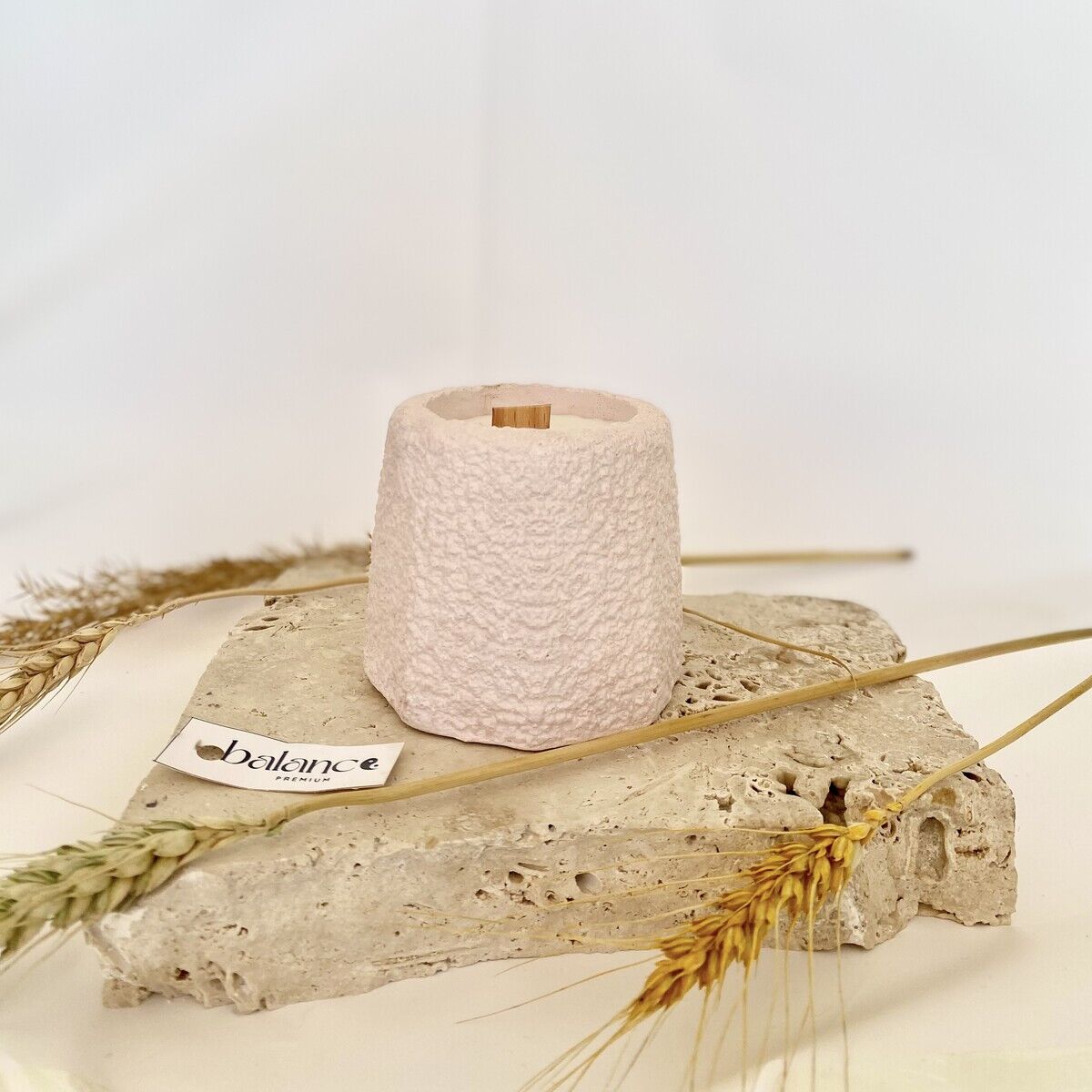Sakura Bloom Kokulu Pudra Beton Mum | Terra Luxe El Yapımı Soya Mum