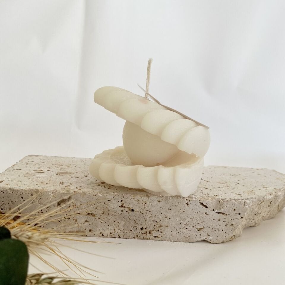 Deniz İncisi Mum | El Yapımı Doğal Soya Wax Dekoratif Mum