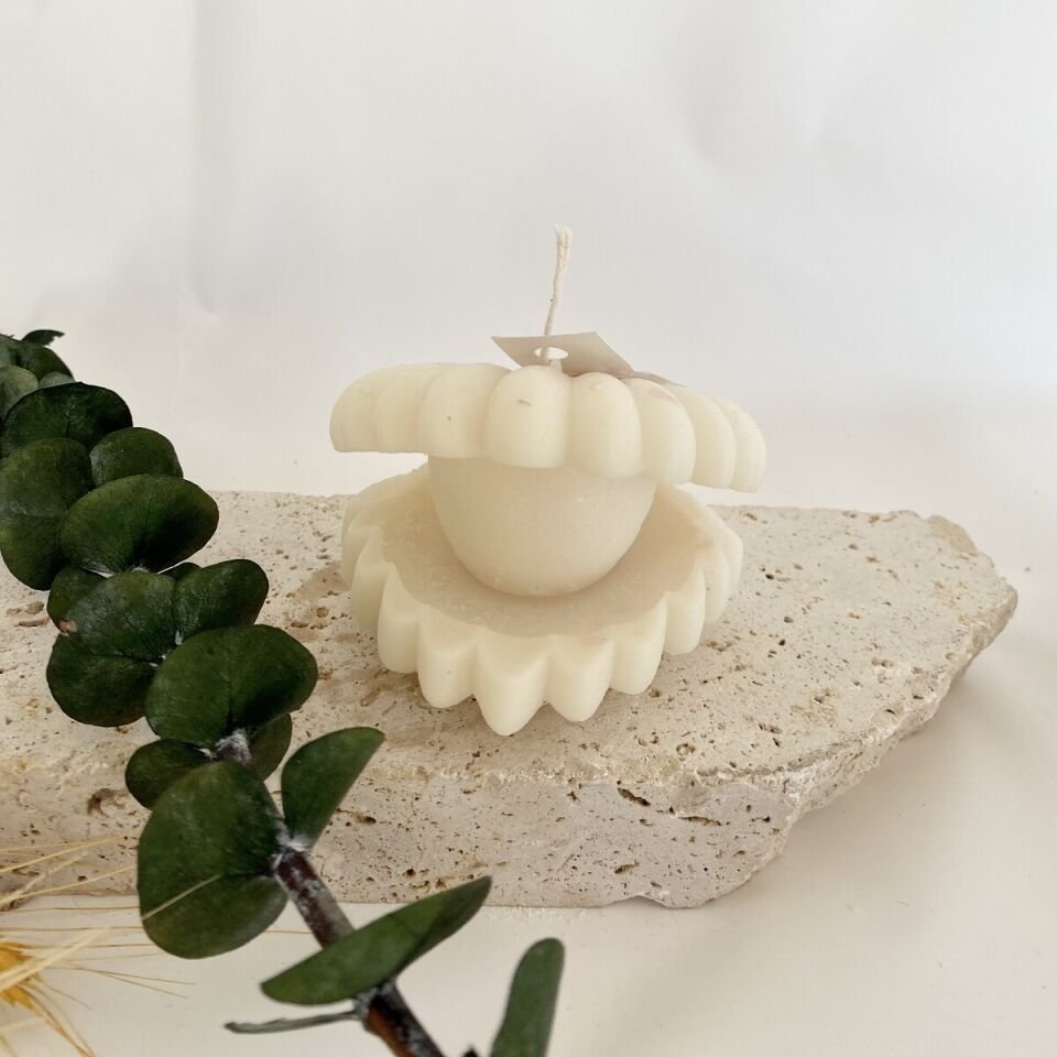 Deniz İncisi Mum | El Yapımı Doğal Soya Wax Dekoratif Mum