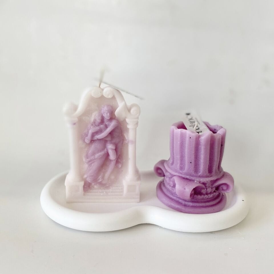 Hestia & Roma Sütunu Mum Seti | Atelier Koleksiyonu El Yapımı Sanatsal Dekor