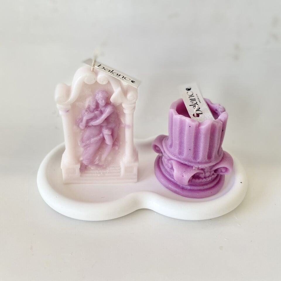 Hestia & Roma Sütunu Mum Seti | Atelier Koleksiyonu El Yapımı Sanatsal Dekor